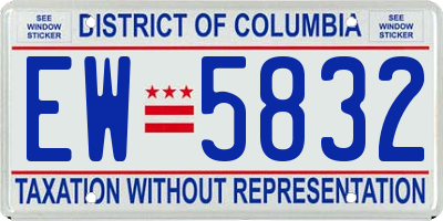 DC license plate EW5832
