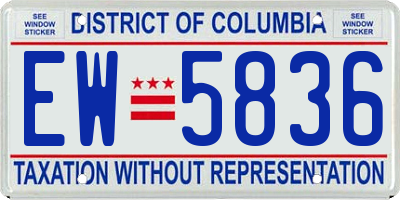 DC license plate EW5836