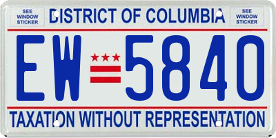 DC license plate EW5840