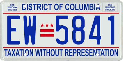 DC license plate EW5841