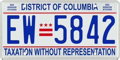 DC license plate EW5842