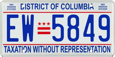 DC license plate EW5849