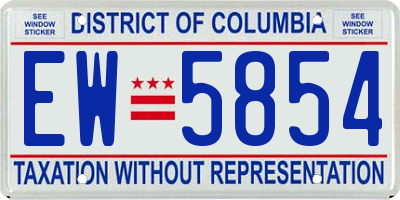 DC license plate EW5854