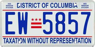 DC license plate EW5857