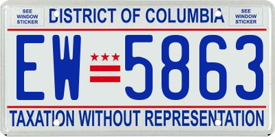 DC license plate EW5863