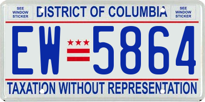 DC license plate EW5864
