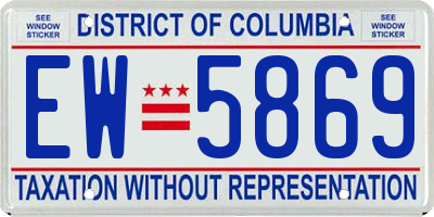 DC license plate EW5869