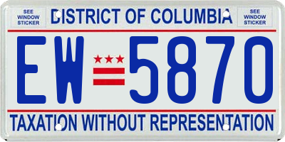 DC license plate EW5870