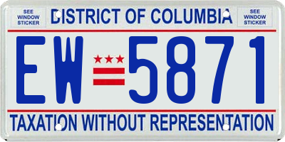 DC license plate EW5871