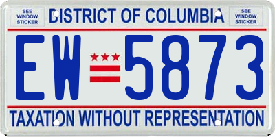DC license plate EW5873