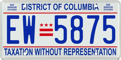 DC license plate EW5875