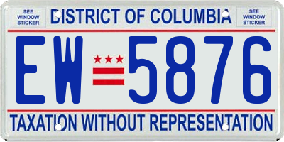 DC license plate EW5876