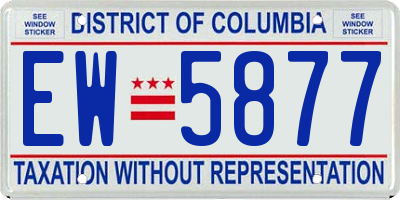 DC license plate EW5877
