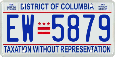 DC license plate EW5879