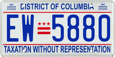 DC license plate EW5880