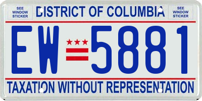 DC license plate EW5881