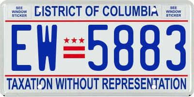 DC license plate EW5883