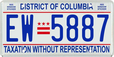DC license plate EW5887
