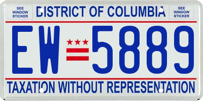 DC license plate EW5889