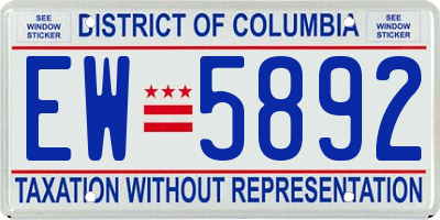 DC license plate EW5892