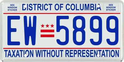 DC license plate EW5899