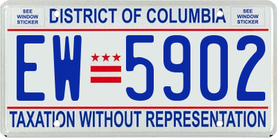DC license plate EW5902