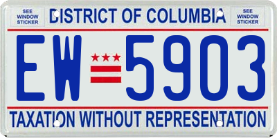 DC license plate EW5903