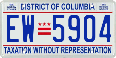 DC license plate EW5904