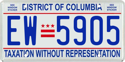 DC license plate EW5905