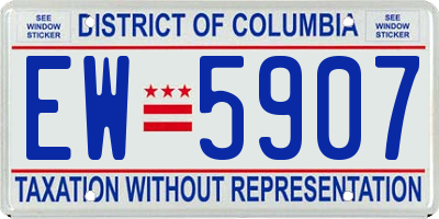 DC license plate EW5907