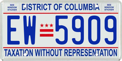 DC license plate EW5909