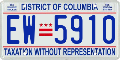 DC license plate EW5910