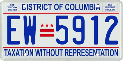 DC license plate EW5912
