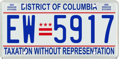 DC license plate EW5917