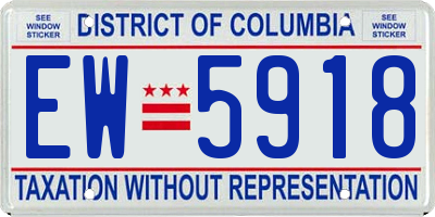DC license plate EW5918