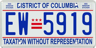 DC license plate EW5919