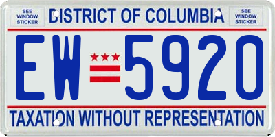 DC license plate EW5920