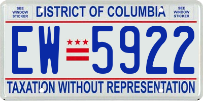 DC license plate EW5922