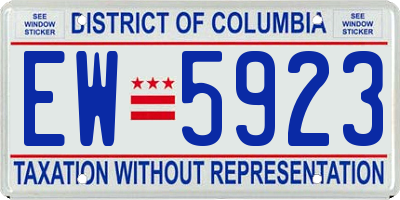 DC license plate EW5923