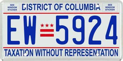 DC license plate EW5924