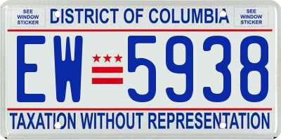 DC license plate EW5938