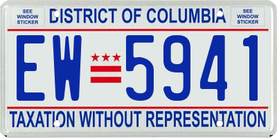 DC license plate EW5941