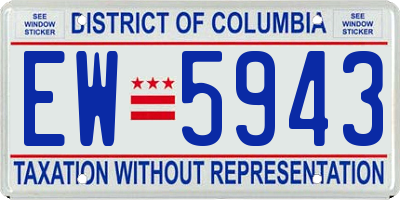 DC license plate EW5943