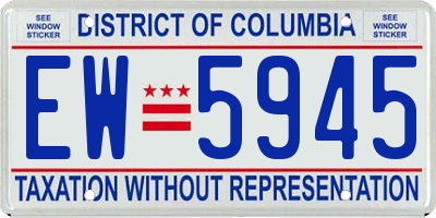 DC license plate EW5945
