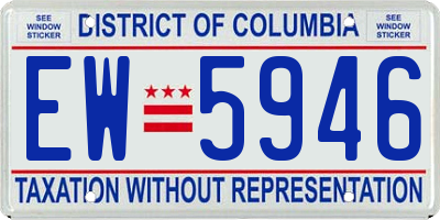 DC license plate EW5946