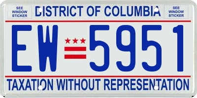 DC license plate EW5951