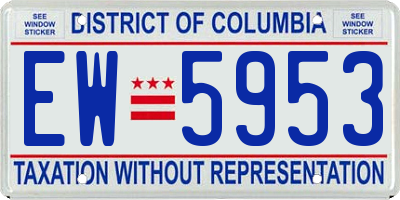 DC license plate EW5953