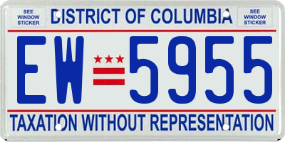 DC license plate EW5955