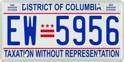 DC license plate EW5956