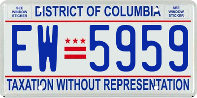 DC license plate EW5959